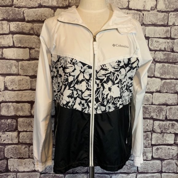Columbia Jackets & Blazers - Columbia Black & White Windbreaker Size M